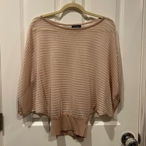 bebe Blush Sheer Stripe Dolman Sleeve Top Size M/L